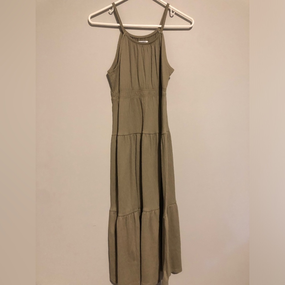 Elegant Olive Green Maxi Dress
